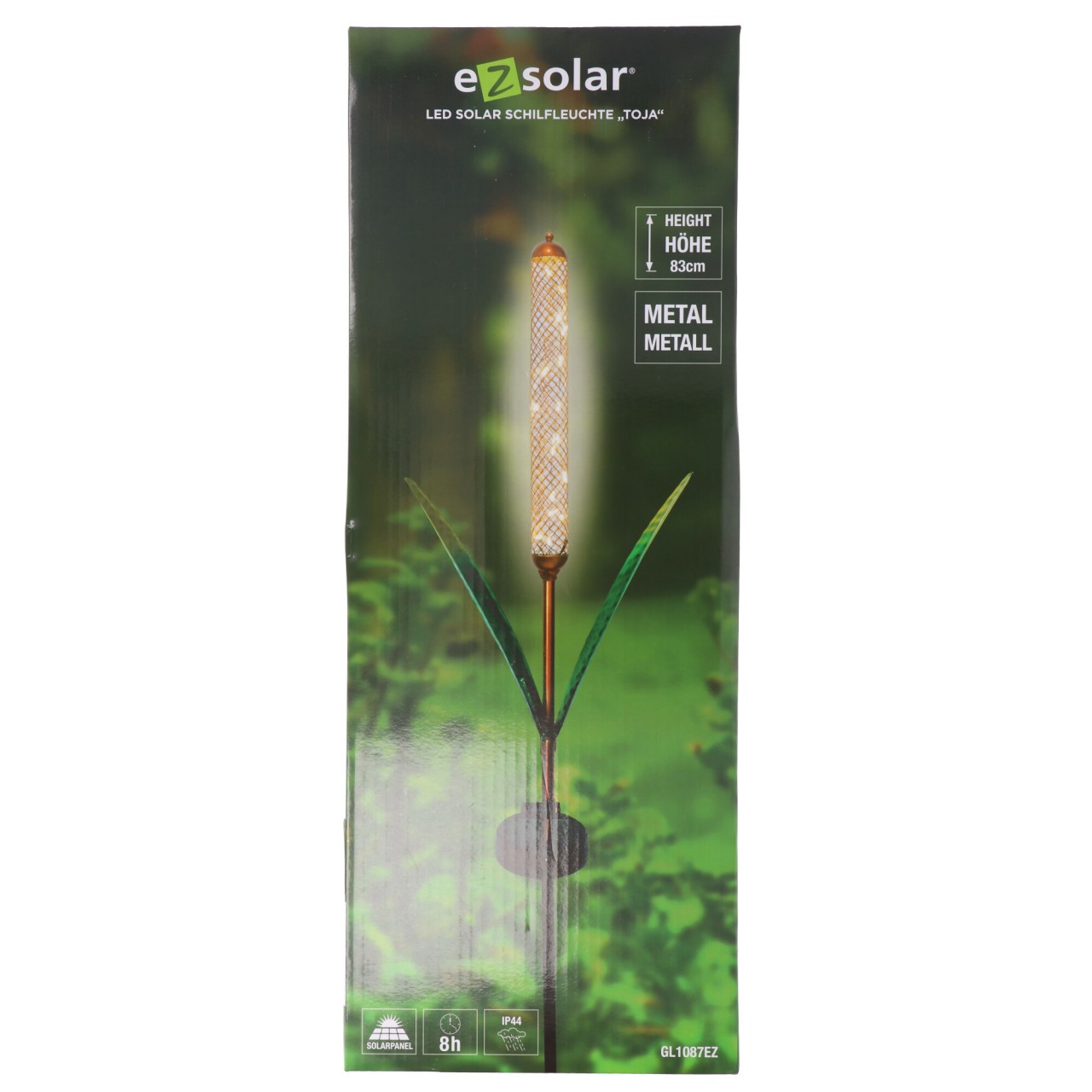 LED-Solarleuchte im Schilf Design, mit Dämmerungssensor, 20 x warmweiße LED