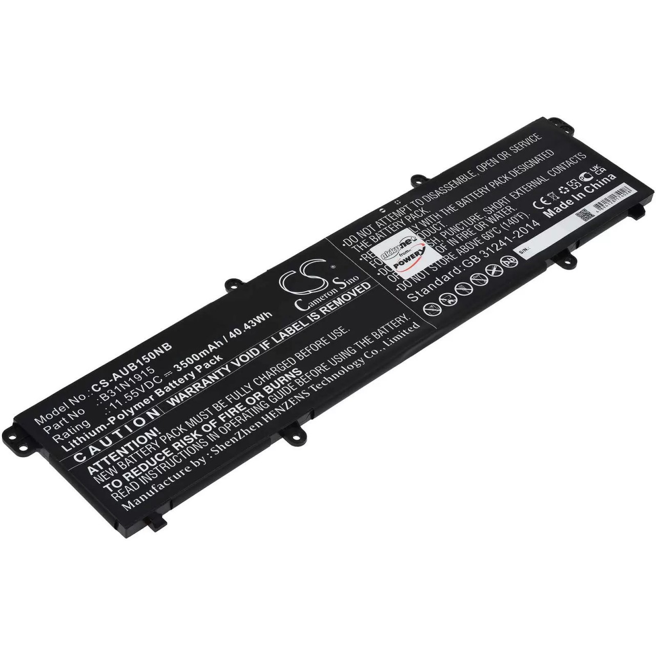 Akku für Laptop Asus Expertbook B1 B1400ceae / B1 B1500ceae / Typ B31N1915 - 11,55V - 3500 mAh