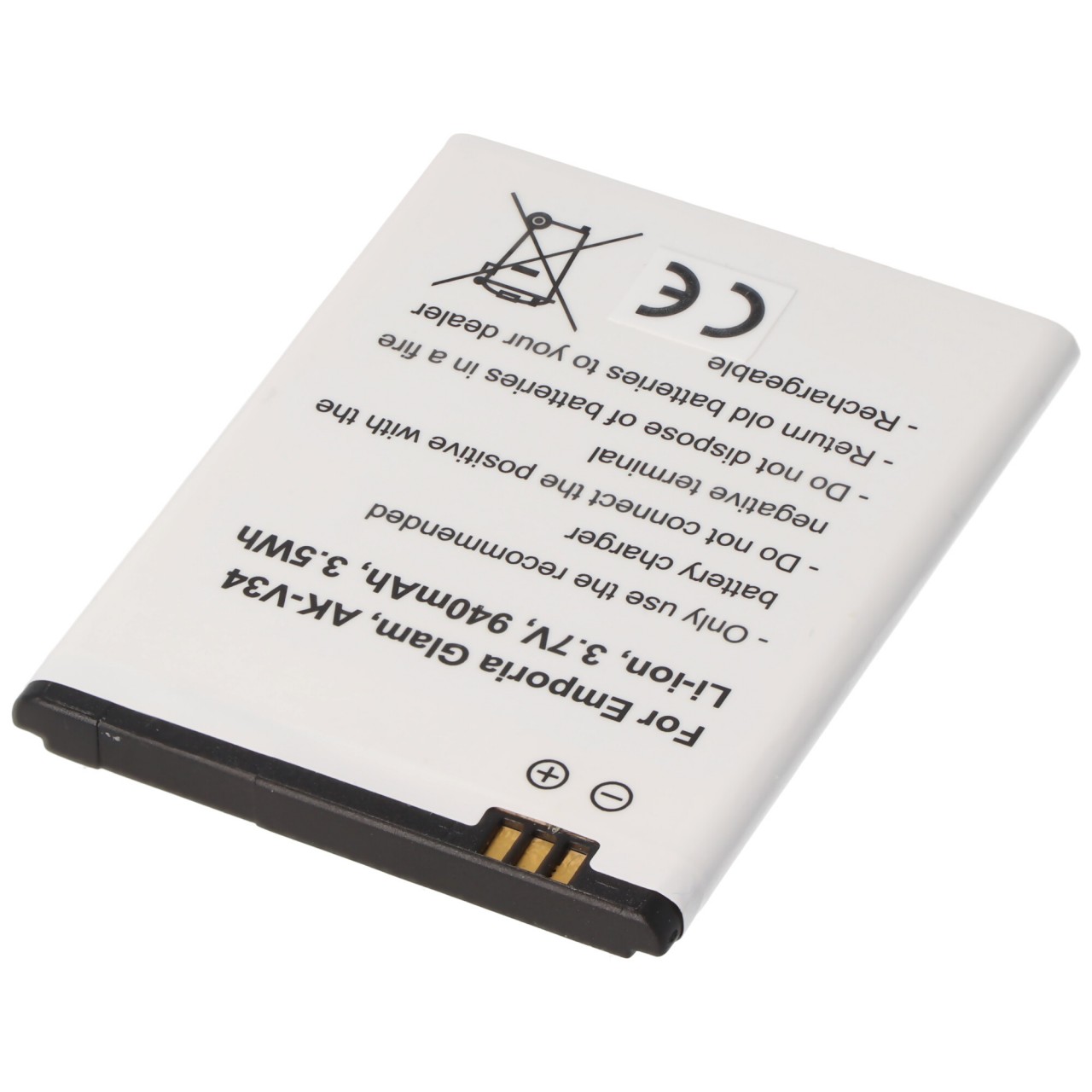 Akku passend für den Emporia Glam Akku AK-V34 mit 940mAh, AK-V34 V1.0