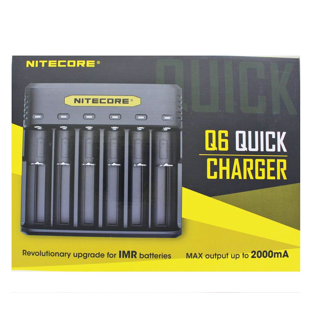 Nitecore Q6 Schnell-Ladegerät für 1-6 Li-Ion, IMR Akkus, Ladestrom max.2,1A