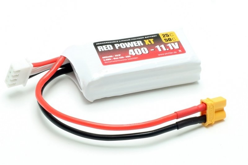 Pichler RED POWER LiPo Akku 400 mAh – 11,1 V 3S mit XT30 Stecker