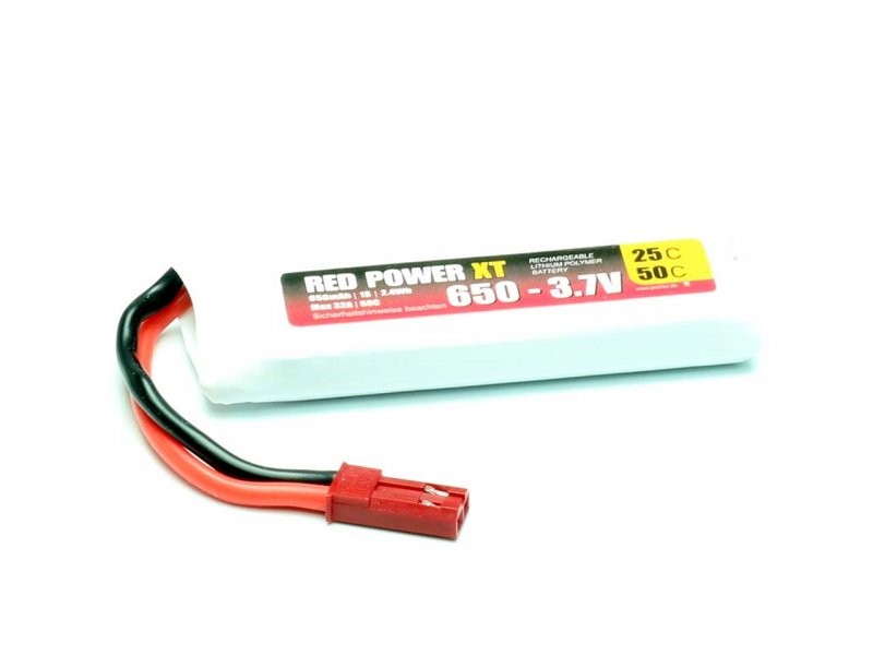 Pichler RED POWER LiPo Akku 650 mAh – 3,7 V 1S mit JST/BEC Stecker