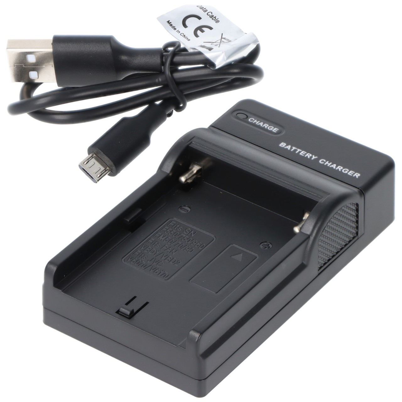 USB Ladegerät kompatibel zum Sony FM50 Akku, FM55H, F550, Panasonic VBD1, JVC V607