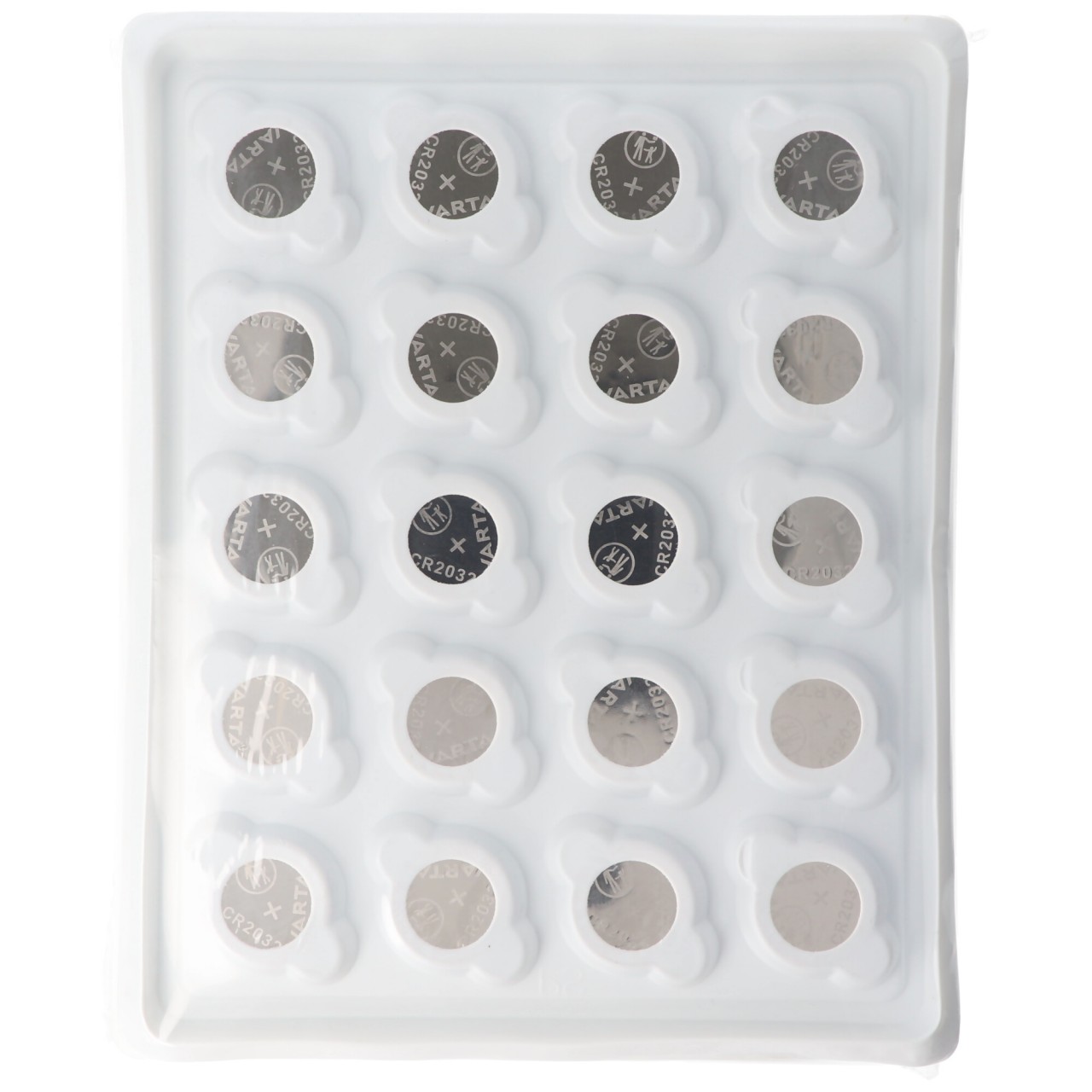 320 Stück einzelne Varta CR2032 Lithium Batterien in 20er Tray Verpackung zum entnehmen, Großpackung