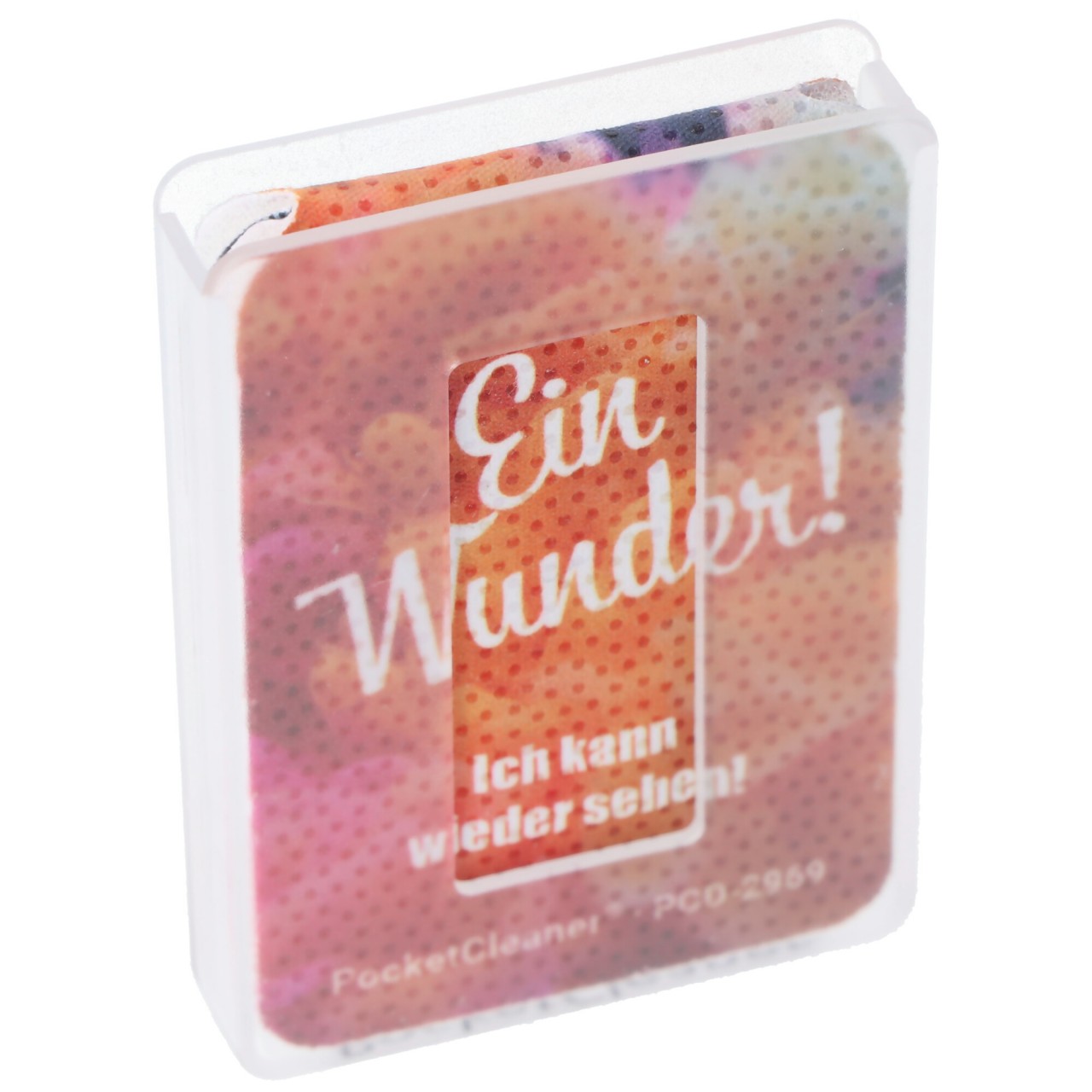 PocketCleaner Brillen-Putztuch, Smartphone- oder Tabletputztuch im Kunststoff-Etui, Design sortiert