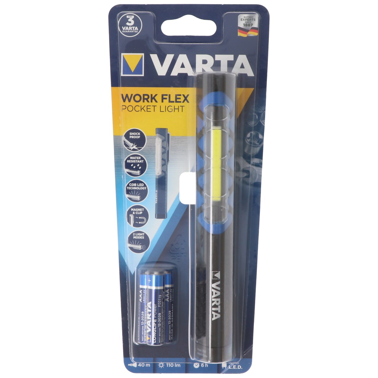 Varta Work Flex Pocket Light 3AAA Work Flex Serie inklusive 3x AAA Batterien