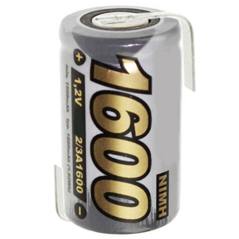 NiMH Akku 2/3A 1600mAh NiMH Akku mit Lötfahne in Z-Form