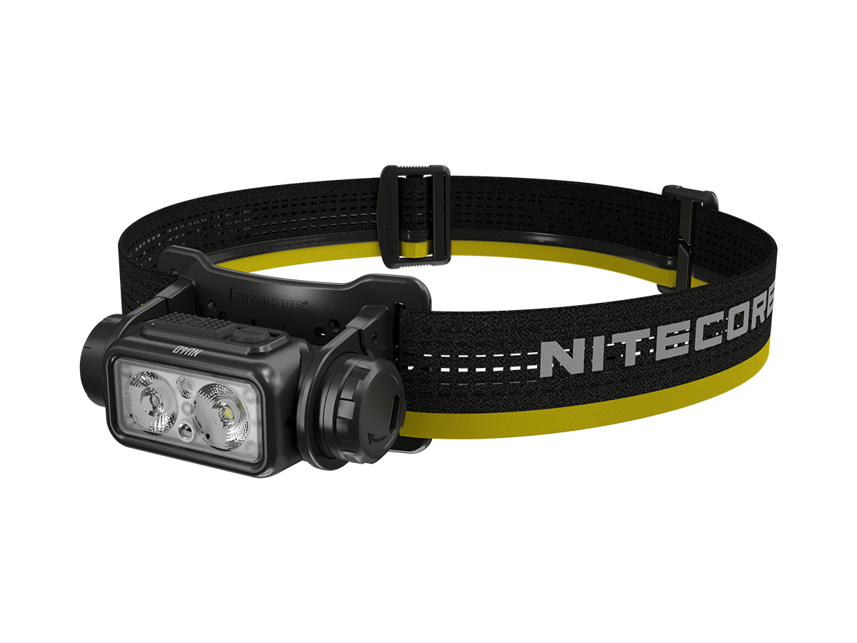 Nitecore NU40 LED Stirnlampe, eingebauter Akku mit 2600mAh, USB-C-Ladeanschluss, bis zu 120 Stunden Leuchtdauer, wasserdicht nach IPX68