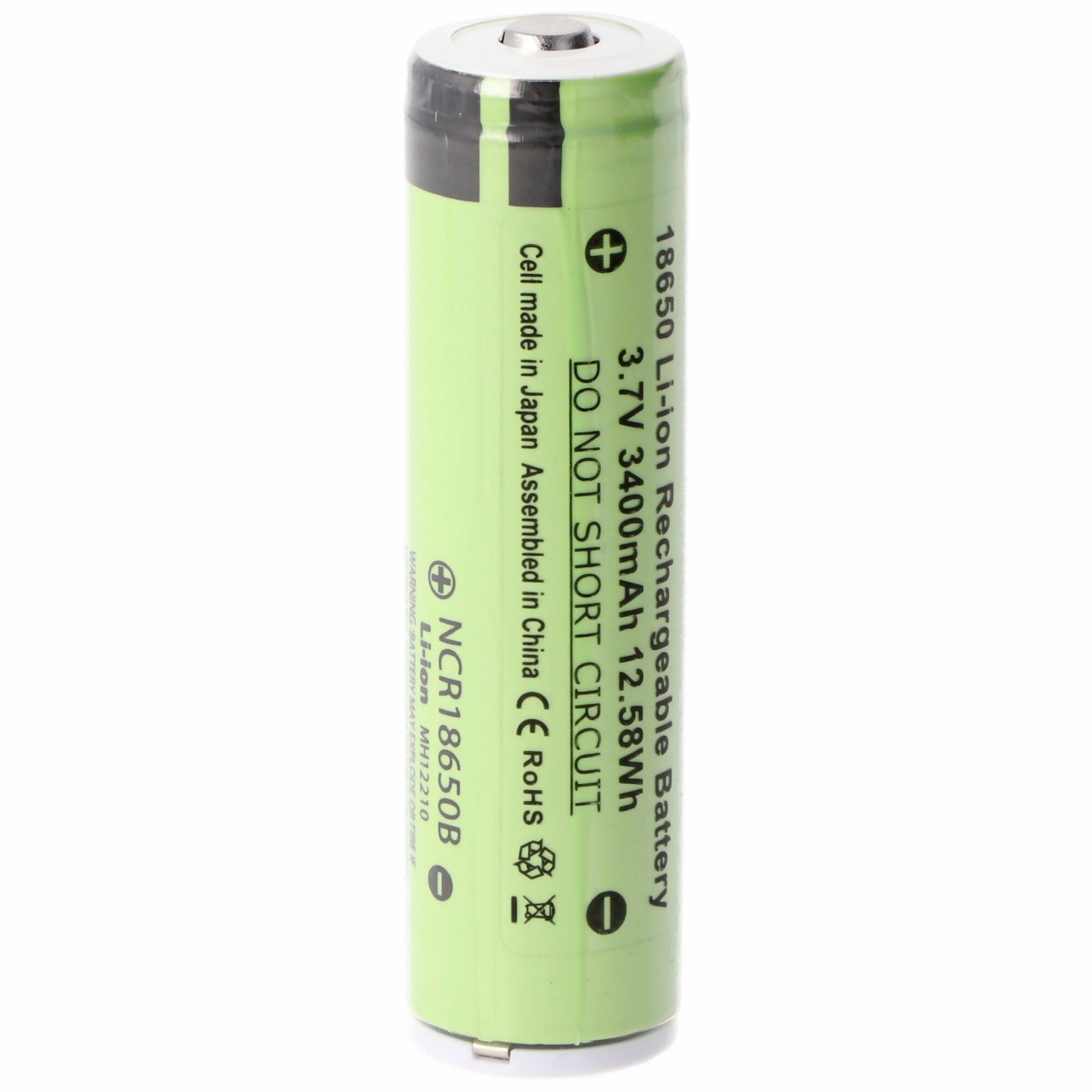 3400mAh Panasonic 18650 Li-Ion Akku mit eigener Schutzschaltung, ca. 69 x 18,61mm beachten