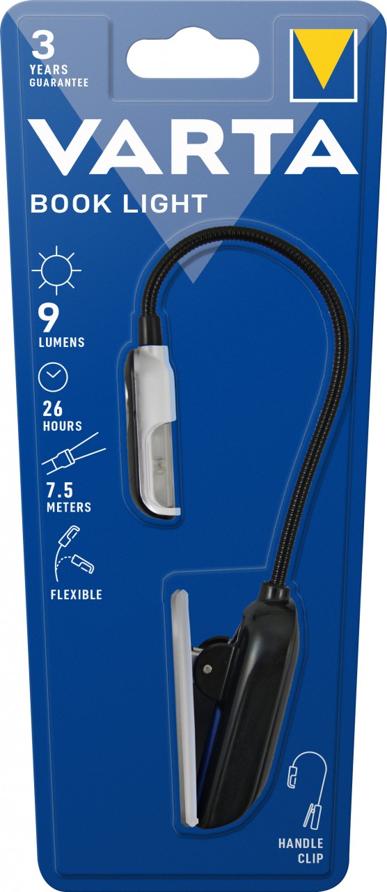 Varta LED Book Light, Easy Line 9lm, inkl. 2x Batterie Lithium CR2032, Retail Blister
