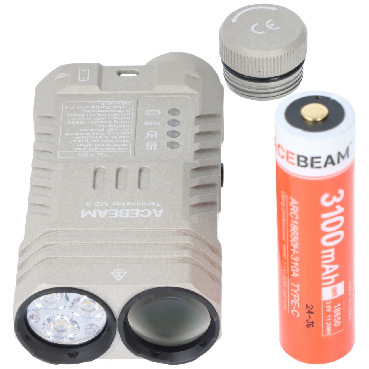 AceBeam Terminator M2-X LED-Taschenlampe, 5.000K, 2.000 Lumen, weiß