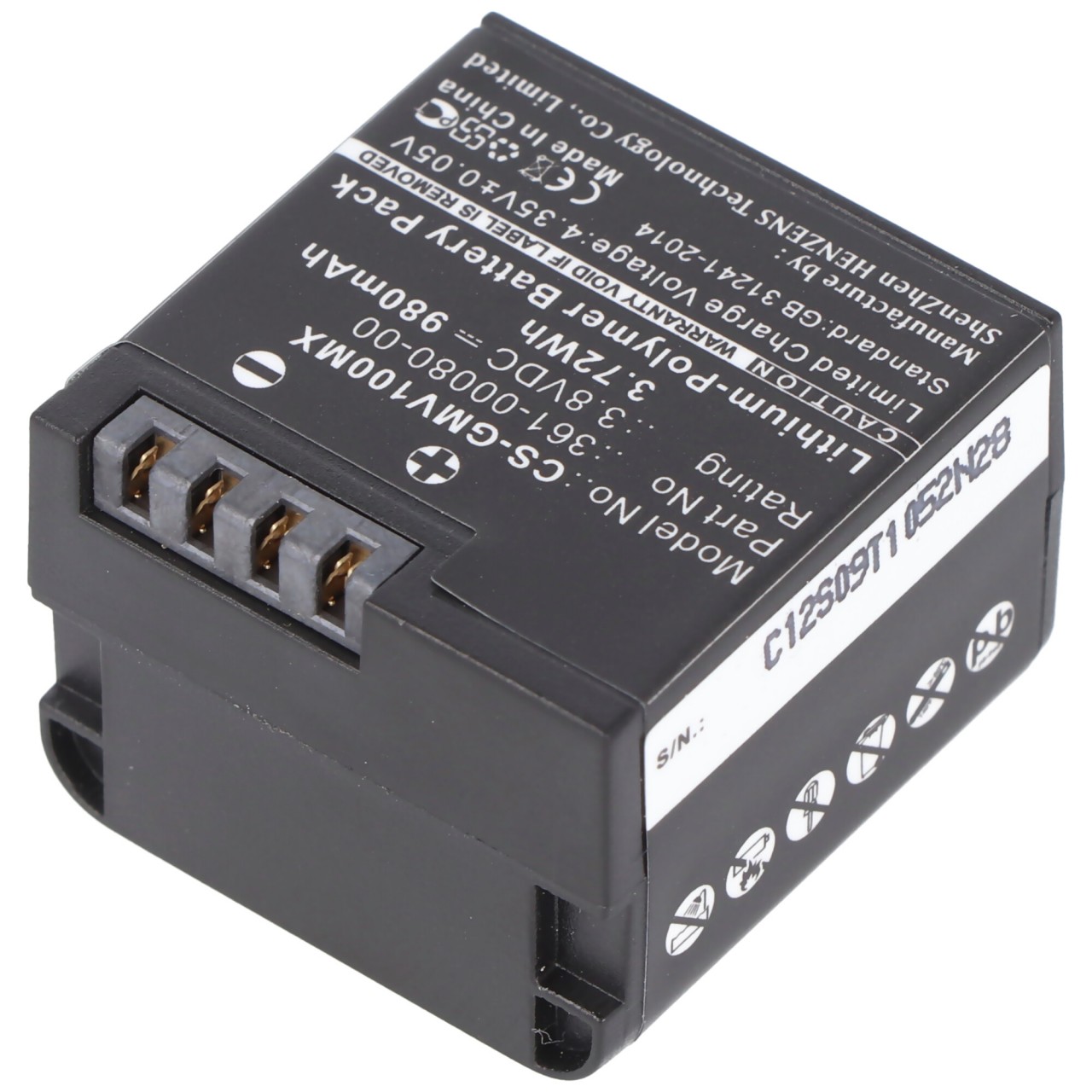 Akku passend für Garmin VIRB XE Akku 010-12256-01, 361-00080-00, GMICP902624