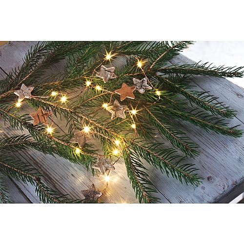 LED-Lichterkette mit Holzsternen 520460