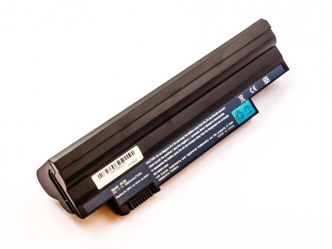 Akku passend für ACER Aspire One D255, 522, 722, Li-Ion, 11,1V, 6600mAh, 73,3Wh, black