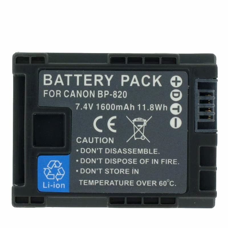 Canon BP-820 Ersatz-Akku für Canon Vixia HF G30, XA20, XA25 (kein original Canon Akku)