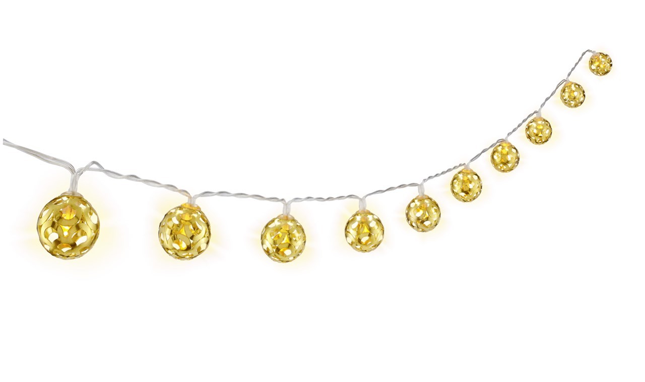 Goobay 10er LED-Lichterkette 'Ornamente' - mit Timer-Funktion, warm-weiß (3000 K), batteriebetrieben