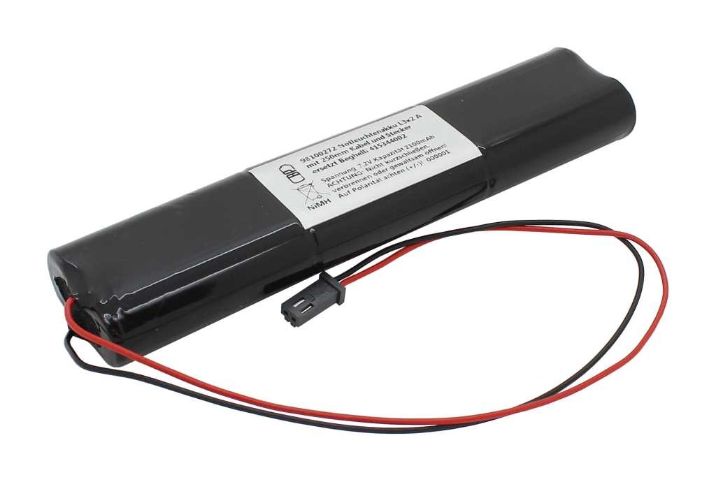 Notleuchtenakku NiMH 7,2V 2100mAh L3x2 A mit 250mm Kabel und Stecker ersetzt Beghelli 415344002