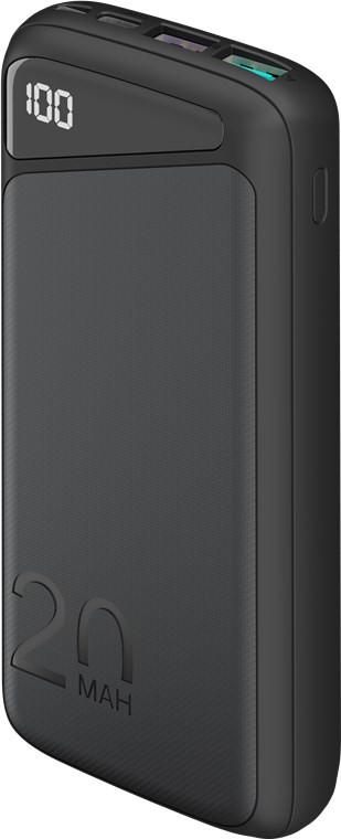 Goobay Schnelllade-Powerbank 20.000 mAh (USB-C™ PD, QC 3.0) - Leistungsstarke Powerbank mit Statusanzeige, Quick Charge-kompatibel