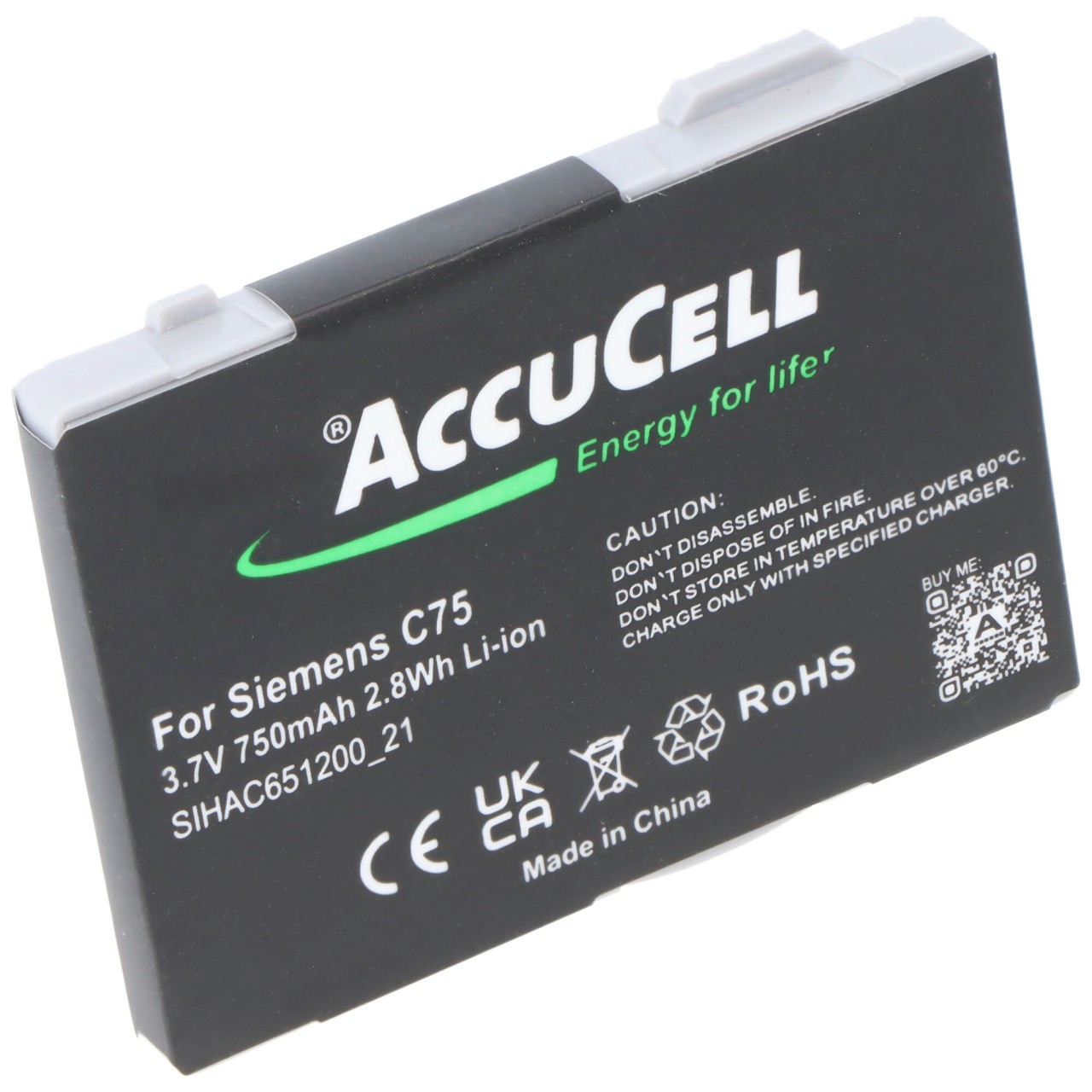 AccuCell Akku passend für Siemens C75, 750mAh