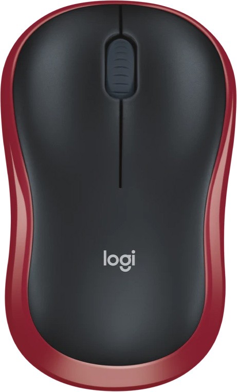 Logitech Maus M185, Wireless, rot-schwarz Optisch, 1000 dpi, 3 Tasten, Retail