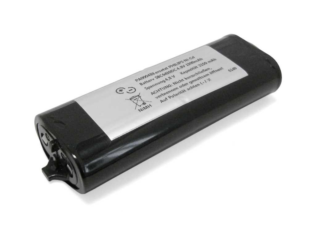 Zellentausch Akkupack NiMH 4,8V 2150mAh passend für PHILIPS Ni-Cd Battery SBC6430DC 4.8V 1300mAh