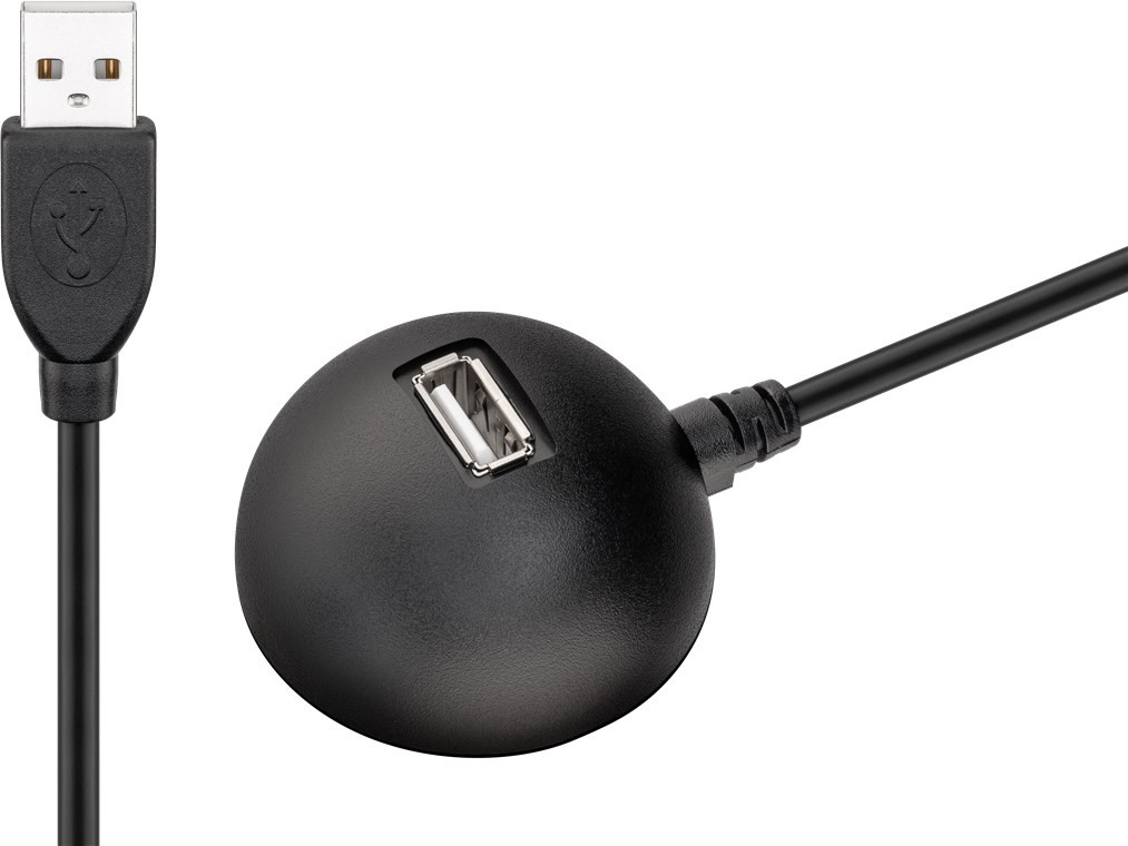 USB 2.0 Hi-Speed Verlängerungskabel mit Standfuß, 5V, Kabellänge 1,5 Meter