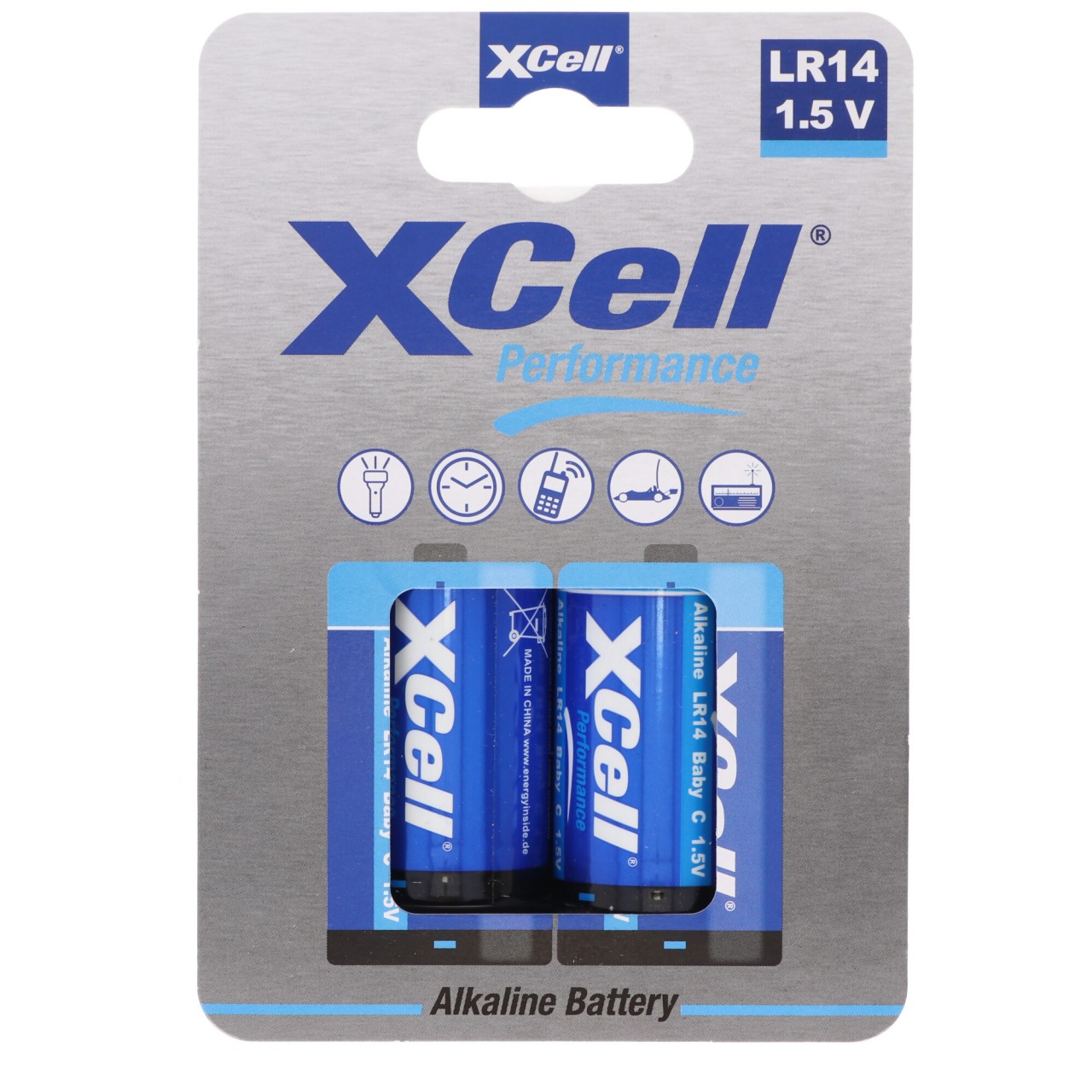XCell Batterie Alkaline Baby, C, LR14, umweltfreundliche Verpackung, 1.5V, 2er Blister
