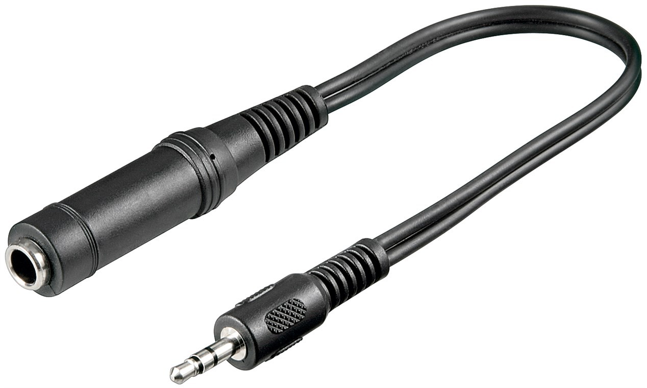 Goobay Kopfhörer-Adapter, 3,5 mm Stecker zu 6,35 mm Buchse - Klinke 3,5 mm Stecker (3-Pin, stereo)  src=
