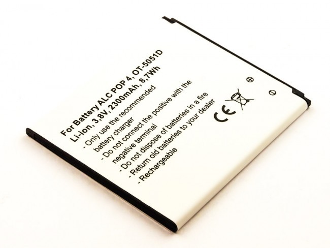 Akku passend für Alcatel POP 4, OT-5051D, Li-ion, 3,8V, 1750mAh, 6,7Wh