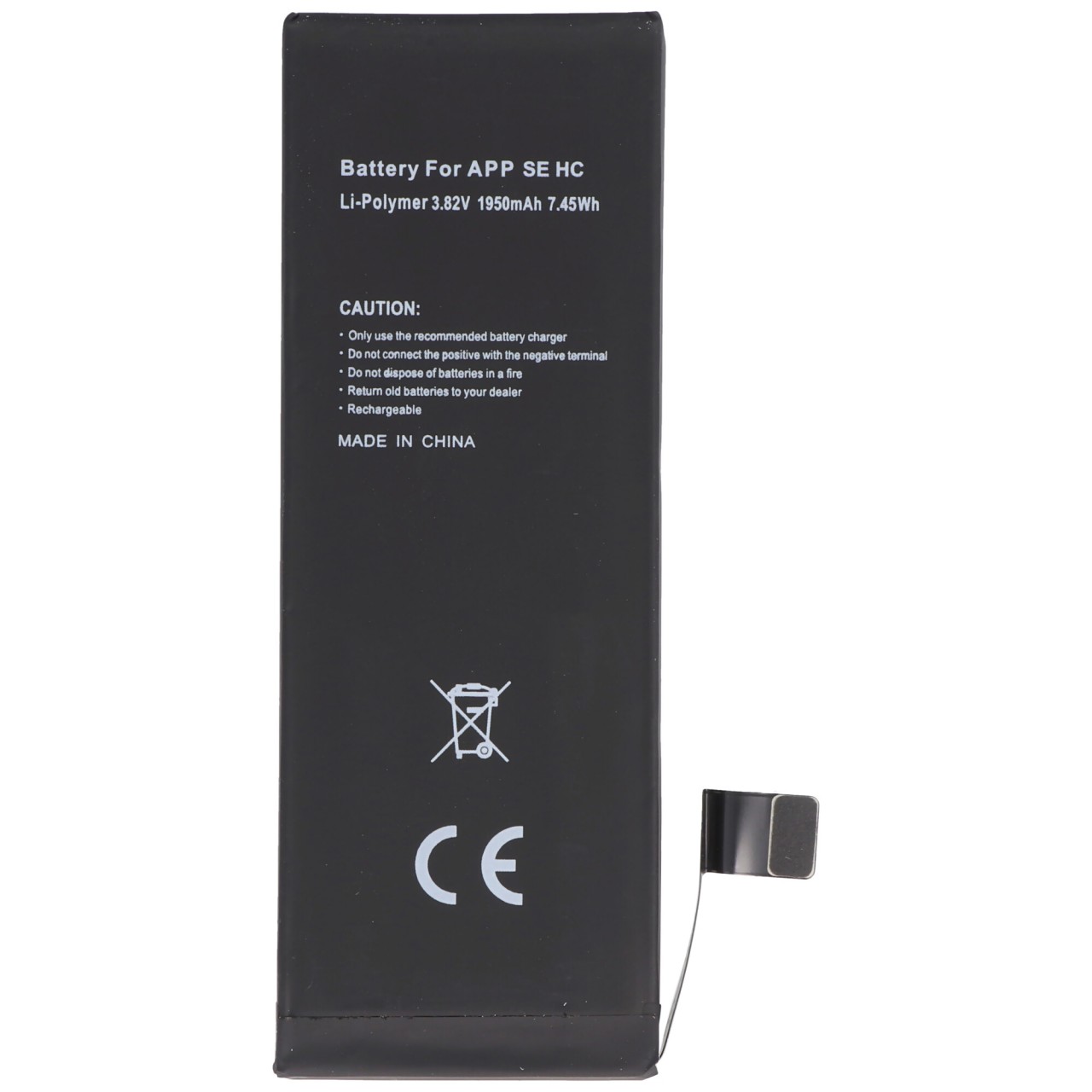 1950mAh Akku für Apple iPhone SE, Li-Polymer, 3,82V 7,4Wh hohe Kapazität, ohne Werkzeug