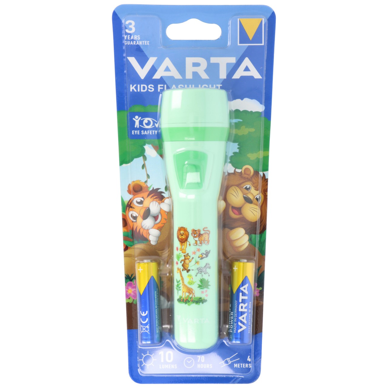 Varta LED Taschenlampe Kids Flashlight 10lm, inkl. 2x Batterie Alkaline AA, Retail Blister