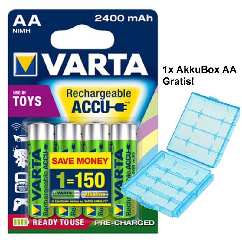 Varta Toys NiMH Akku AA LR6 Mignon 4er Set, ideal für Spielzeuge