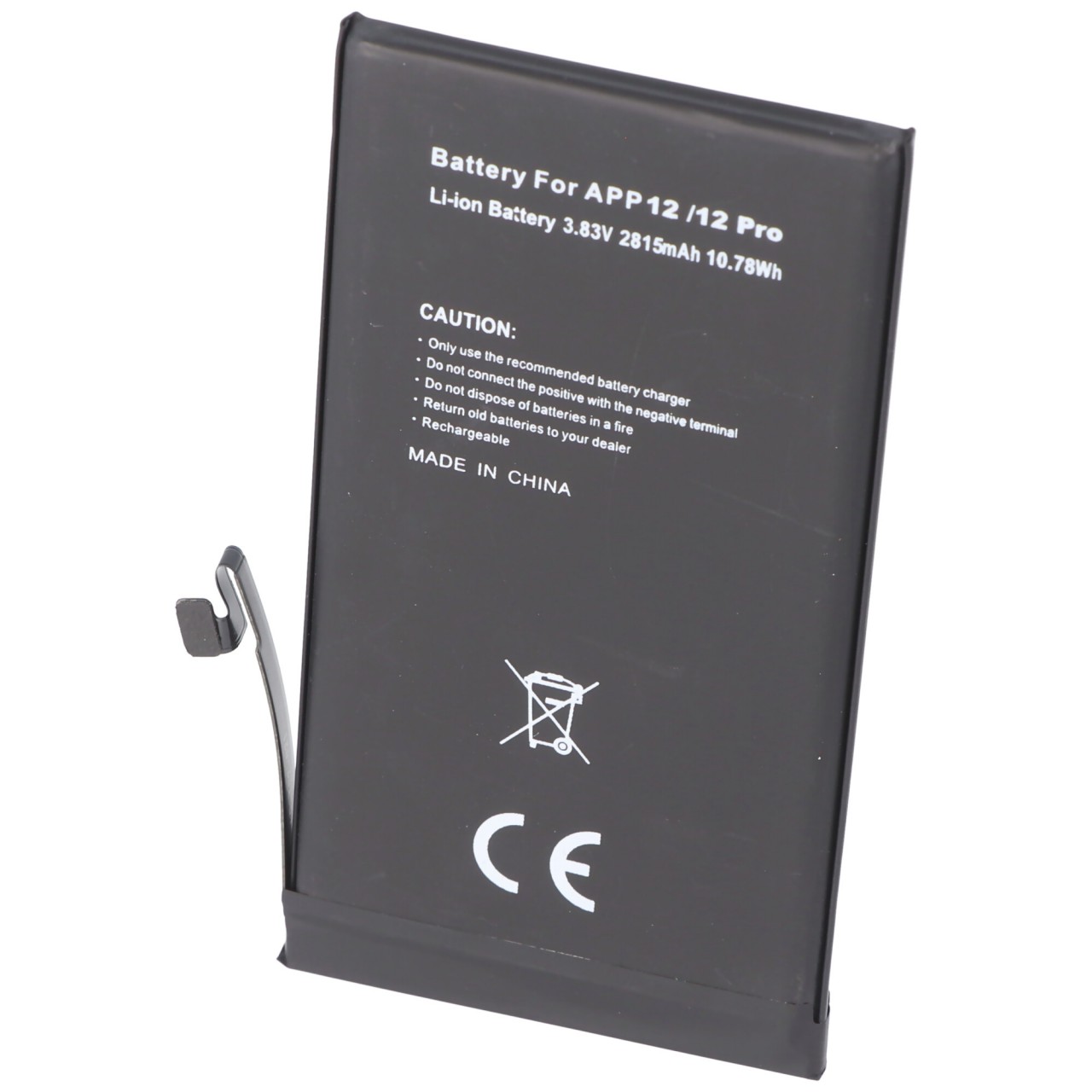 Akku passend für Apple iPhone 12/12 Pro, Li-Polymer, 3,83V, 2815mAh, 10,78Wh, built-in, ohne Werkzeug