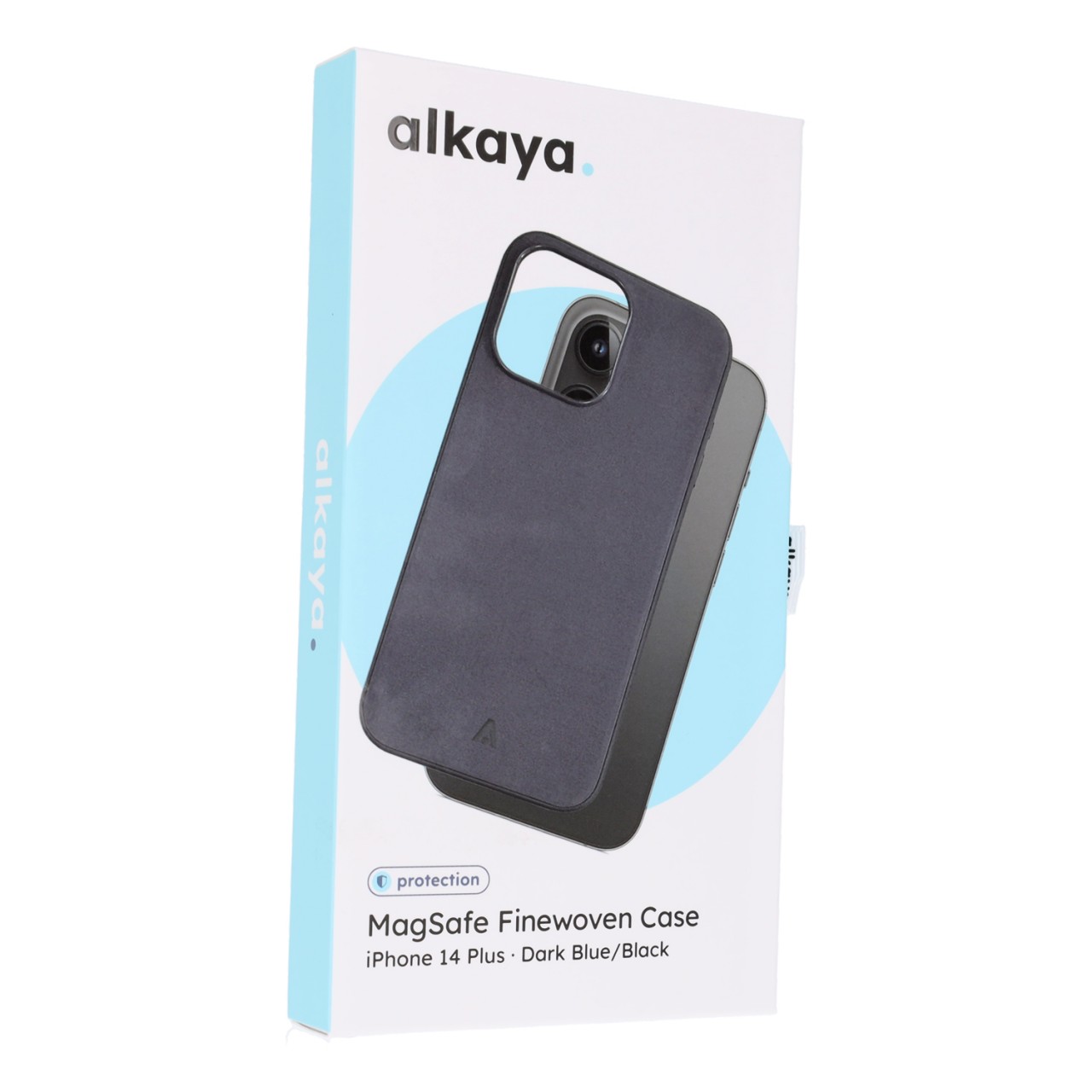 alkaya. LUCID MagSafe kompatible Schutzhülle Finewoven für iPhone 14 Plus, Schwarz