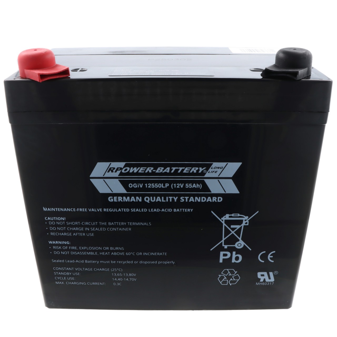 RPower OGiV 12550LP 12V 55Ah Long Life Bleiakku AGM Blei Gel Akku