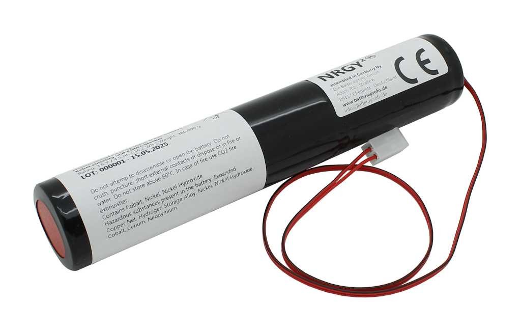 Notleuchtenakku NiMH 3,6V 4500mAh L1x3 Mono D mit 450mm Kabel einseitig und CGM2-Stecker