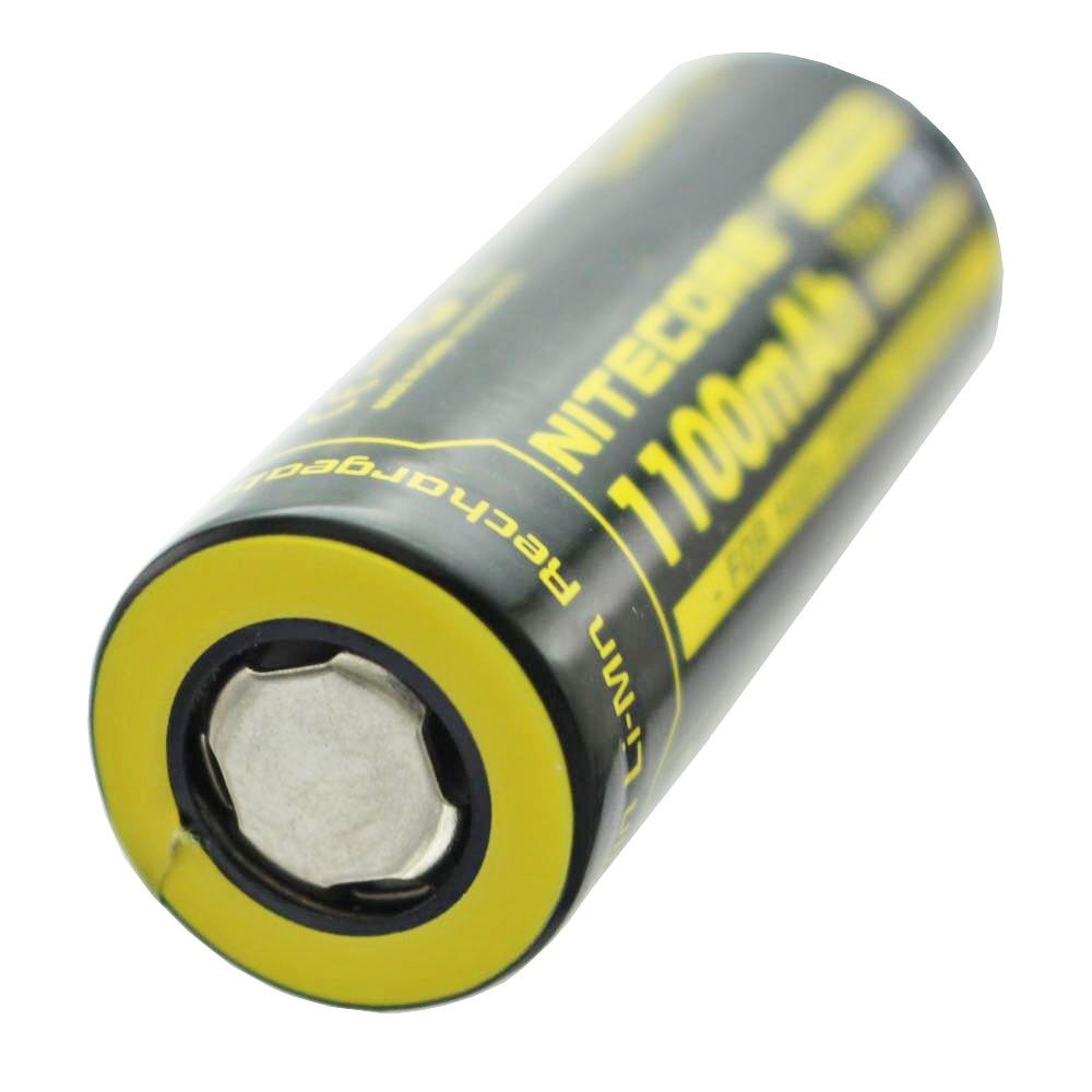 Nitecore IMR18490 mit 1100mAh, 3,6V - 3,7 Volt Flat Top ohne Kopf mit Pluspol flach 49,05x18,5mm, Ladeschlussspannung max. 4,2V