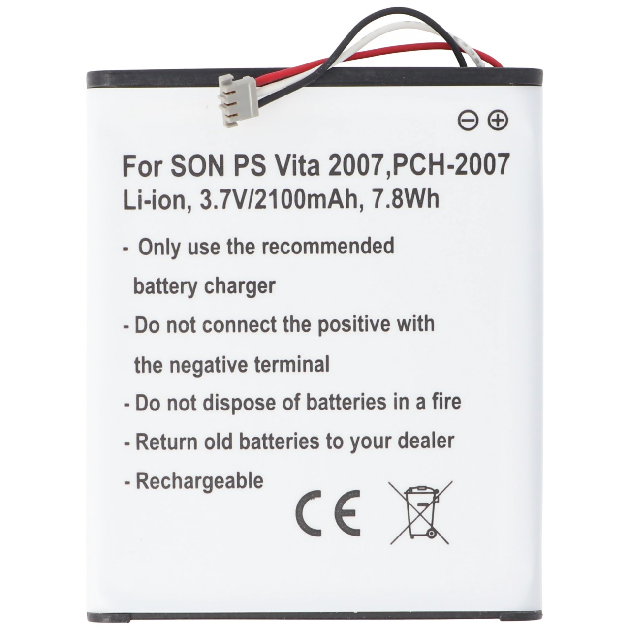 Akku passend für Sony PS Vita 2007, PCH-2007, Li-Ion, 3,7V, 2100mAh, 7,8Wh
