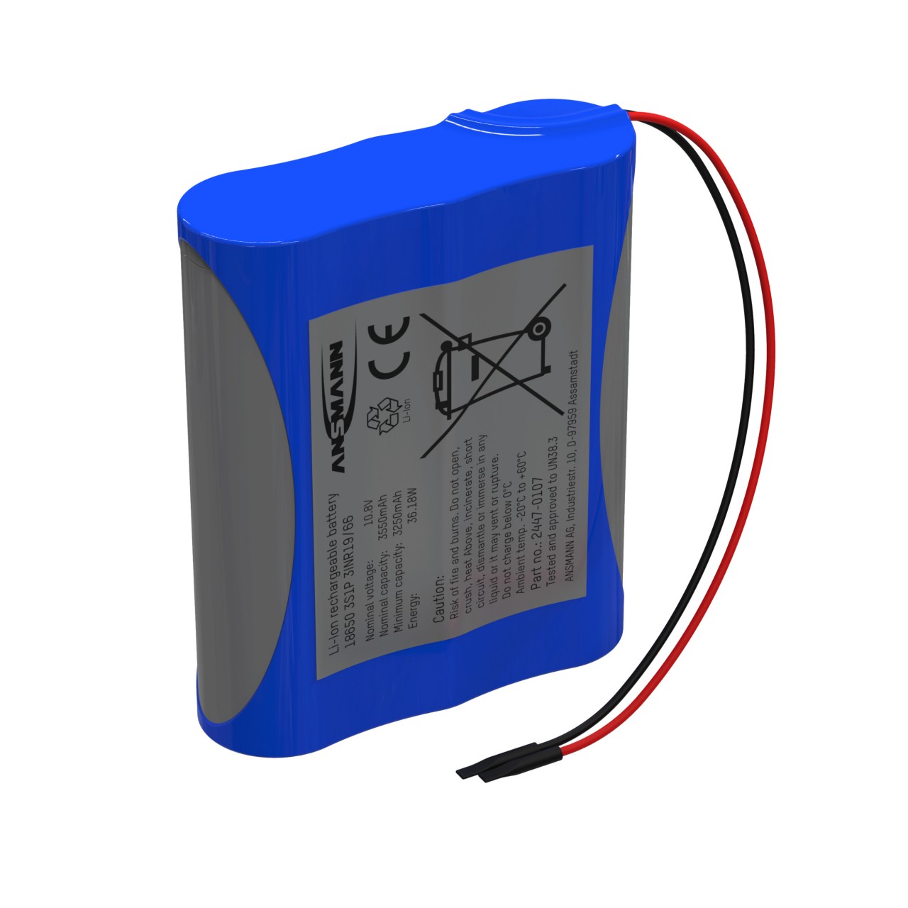Lithium-Ionen Akkupack 10,8 V/3350 mAh/3S1P, ideal für mobile Anwendungen