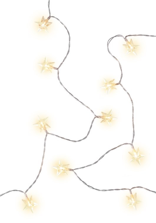 Goobay 80er LED-Lichterkette 'Sterne' - mit Timer-Funktion und 2 Leuchtmodi, warmweiß (3000 K), batteriebetrieben, IP44