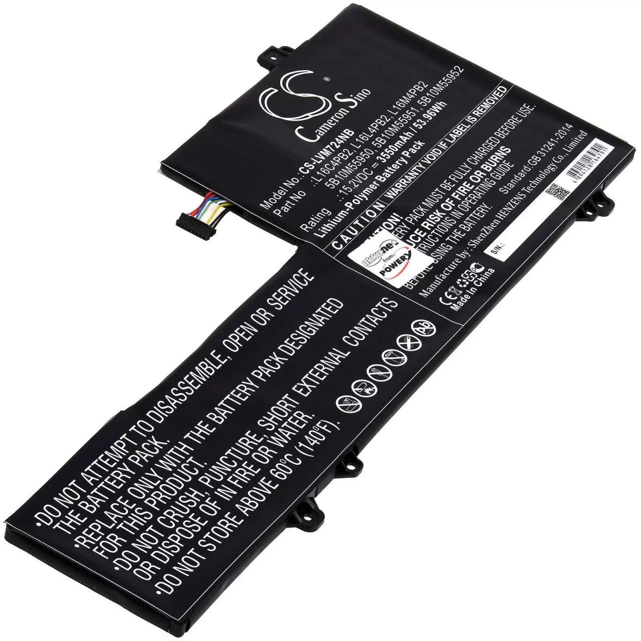 Akku passend für Laptop Lenovo IdeaPad 720s-14IKB, Xiaoxin Air Pro, V720-14, Typ L16L4PB2 - 15,2V - 3550 mAh