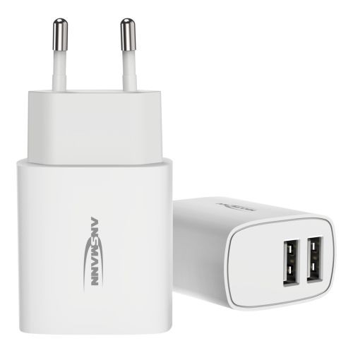 Ansmann USB-Ladegerät HC212, 2x USB-Ports, 12W, weiß