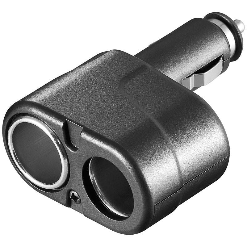 12V Kfz-Adapter 2in1 mini schwarz, 12V, 24Volt max. 2A