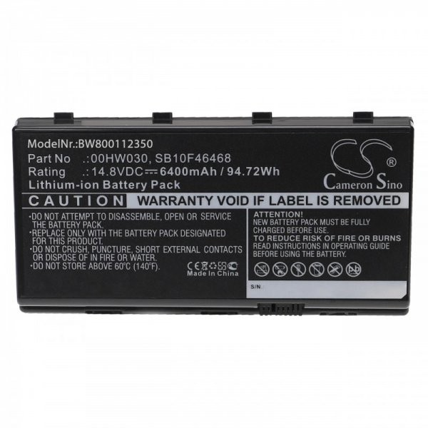 Akku passend für IBM Lenovo Thinkpad P70 u.a. 6400mAh 14,8V Li-ion