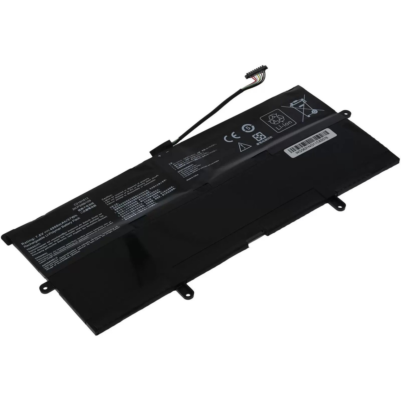 Akku passend für Laptop Asus Chromebook Flip C302CA-GU010, C302CA-DH54, Typ C21N1613 - 7,7V - 4900 mAh