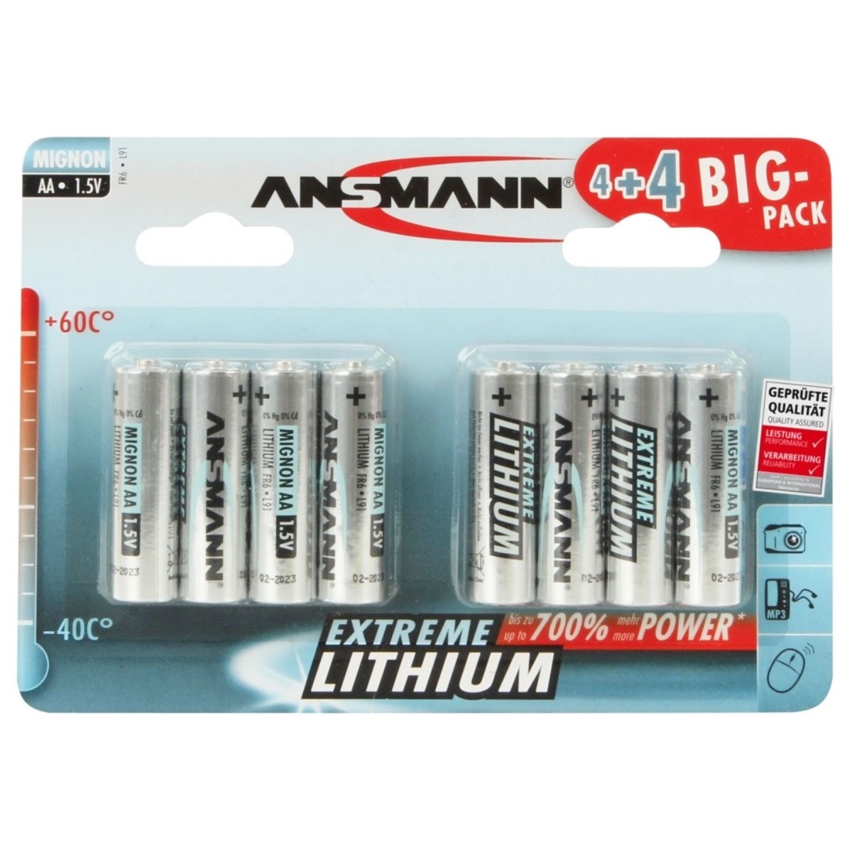 ANSMANN Lithium Batterie Mignon AA FR6 8er Blister