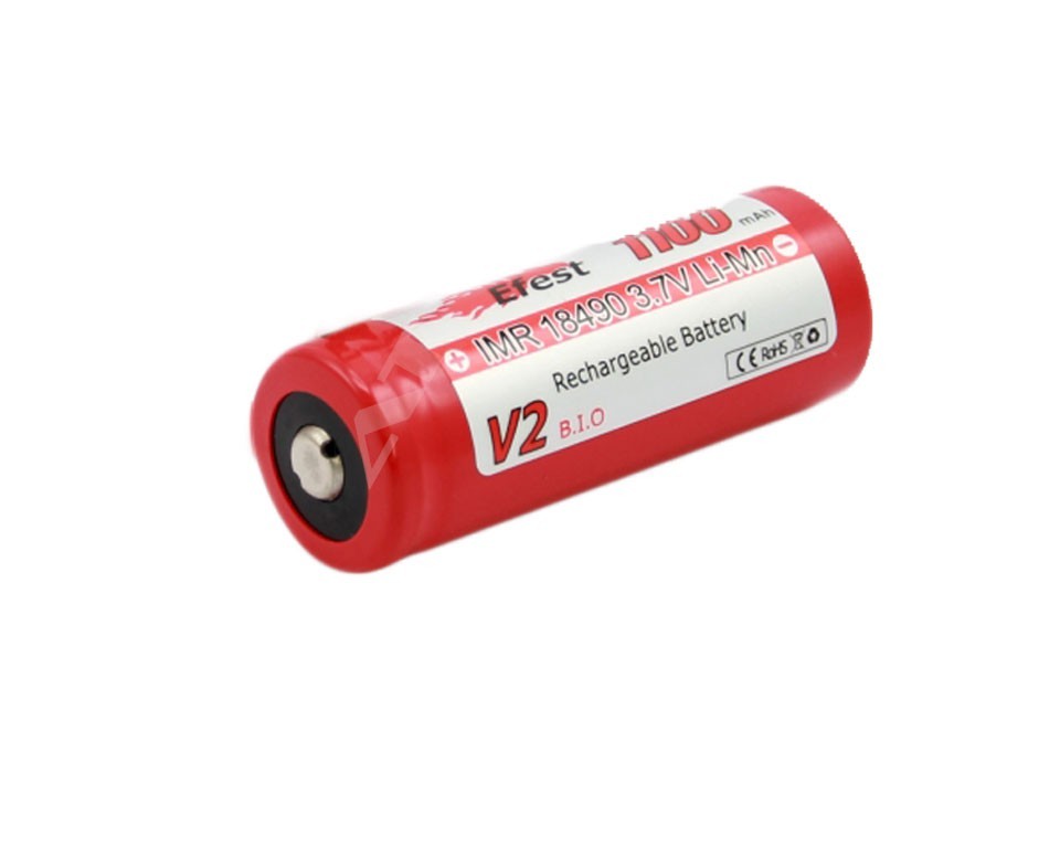 Efest IMR 18490 V2 - 1100mAh, 3,7V (Pluspol erhöht)