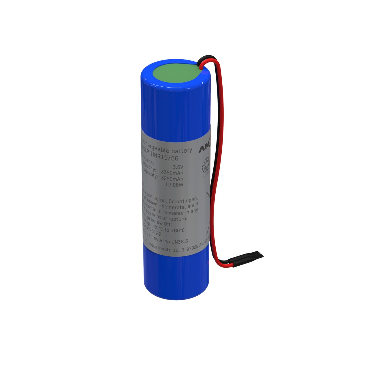 Ansmann Lithium-Ionen Akkupack 3,6 Volt / 3350 mAh / 1S1P, ideal für mobile Anwendungen