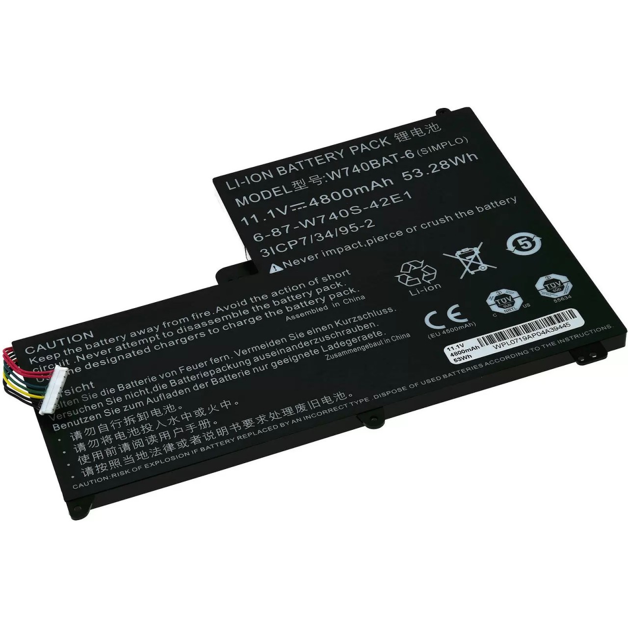 Akku für Laptop Clevo W740 Serie / Typ W740BAT-6 - 10,8V - 4900 mAh
