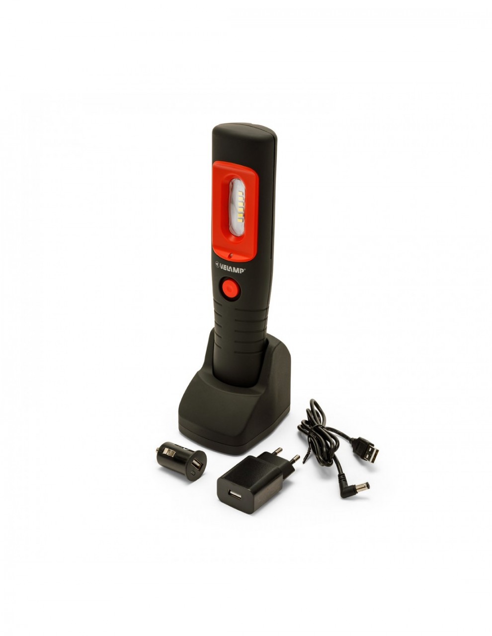 Velamp HANDY WORK, Arbeitsleuchte mit 3W LED SMD, 300 Lumen, wiederaufladbar, mit Ladestation, inklusive 18650 Lithium-Ionen Akku